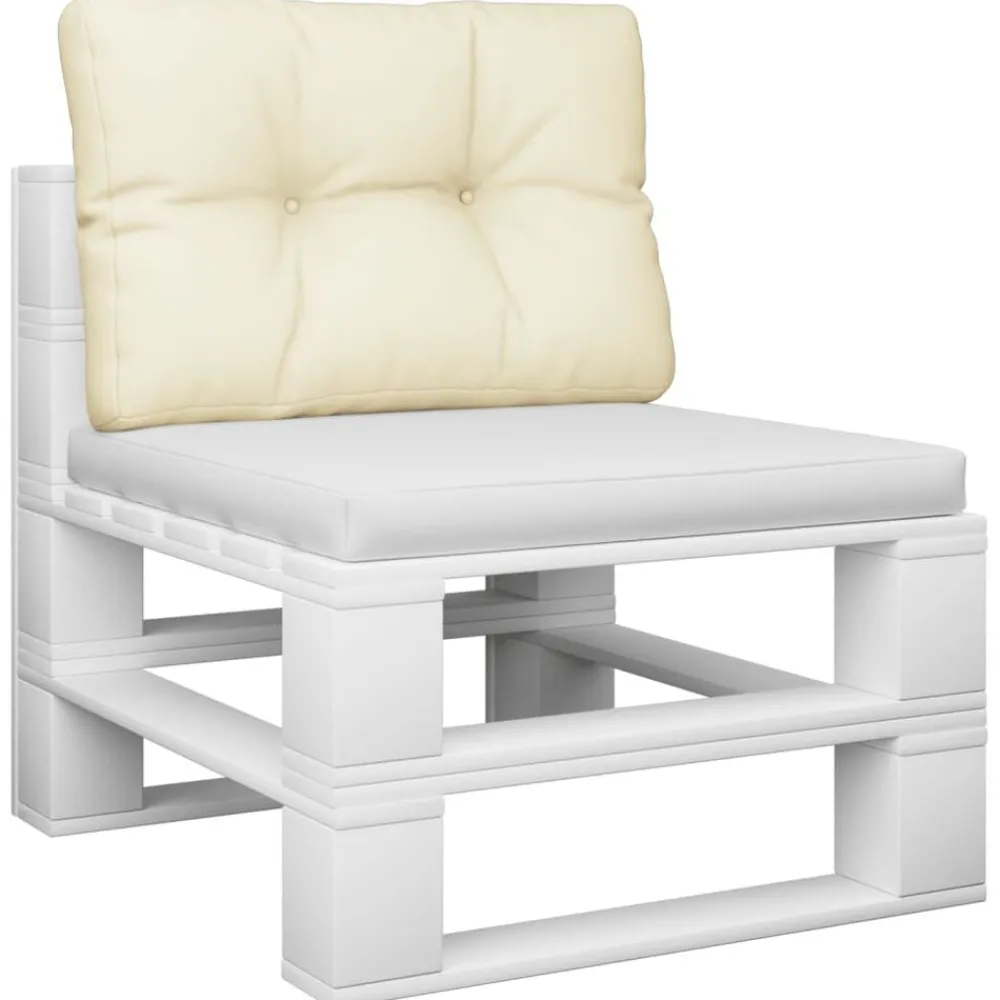 vidaXL Coussin de palette crème 50x40x12 cm tissu