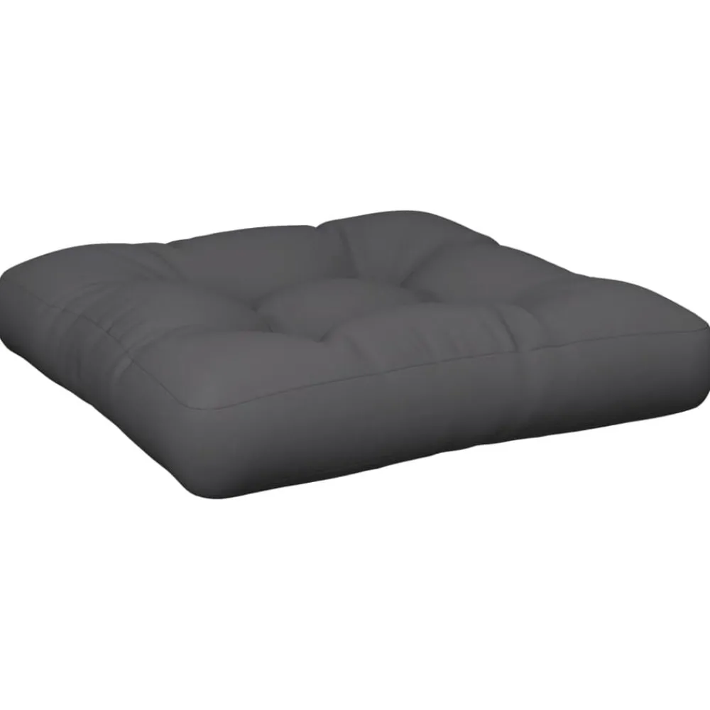 Décorations-vidaXL Coussin de palette 50x50x12 cm tissu Anthracite