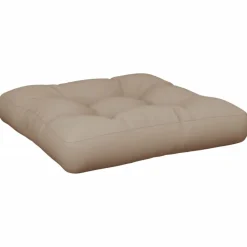 Décorations-vidaXL Coussin de palette 50x50x12 cm tissu Taupe