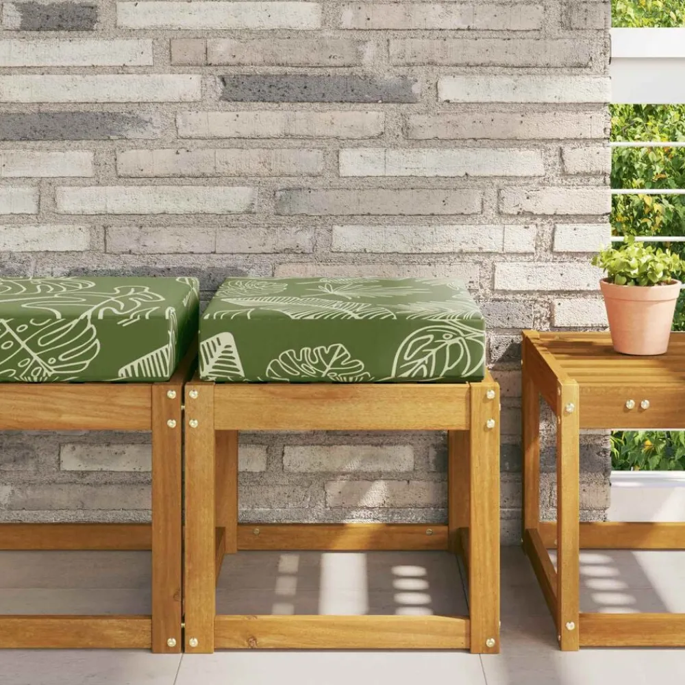vidaXL Coussin de Siège d'Extérieur Feuilles Vertes 40 x 40 x 8 cm