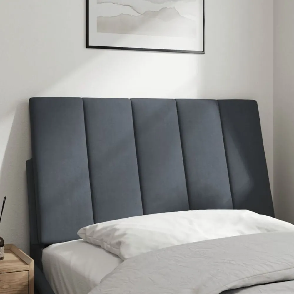 Lits & Accessoires-vidaXL Coussin de tête de lit Hanko 80 cm velours Gris foncé