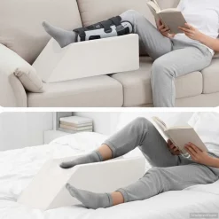 Linge-vidaXL Coussin pour les jambes Uni 68 x 25 x 21,5 cm Mousse PU Blanc