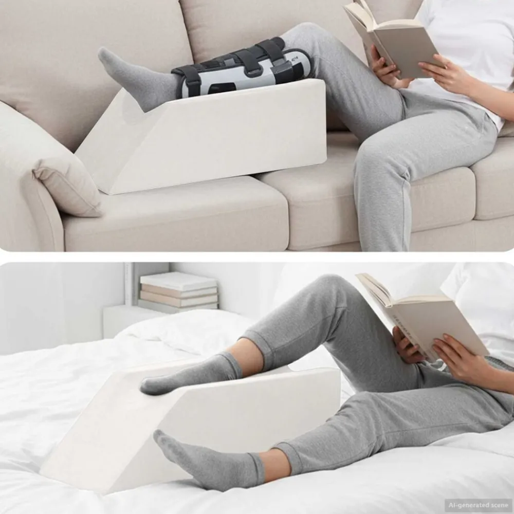 Linge-vidaXL Coussin pour les jambes Uni 68 x 25 x 21,5 cm Mousse PU Blanc