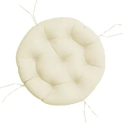 Décorations-vidaXL Coussin rond crème Ø 60 x11 cm tissu oxford Crème