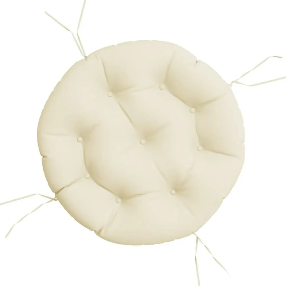 Décorations-vidaXL Coussin rond crème Ø 60 x11 cm tissu oxford Crème