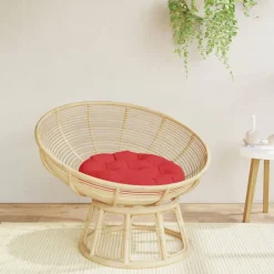Décorations-vidaXL Coussin rond Ø 60 x11 cm tissu oxford Rouge