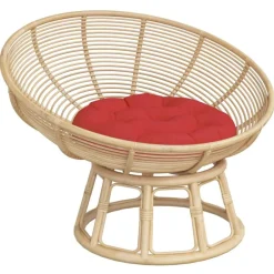 Décorations-vidaXL Coussin rond Ø 60 x11 cm tissu oxford Rouge