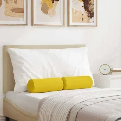 vidaXL Coussins d'accent 2 pcs Ø 15 x 40 cm tissu