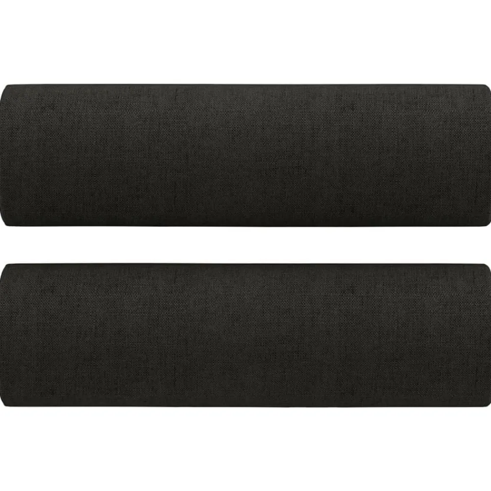 Décorations-vidaXL Coussins décoratifs lot de 2 Ø15x50 cm Tissu Noir