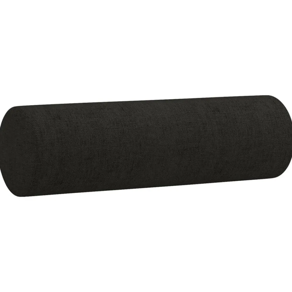 Décorations-vidaXL Coussins décoratifs lot de 2 Ø15x50 cm Tissu Noir