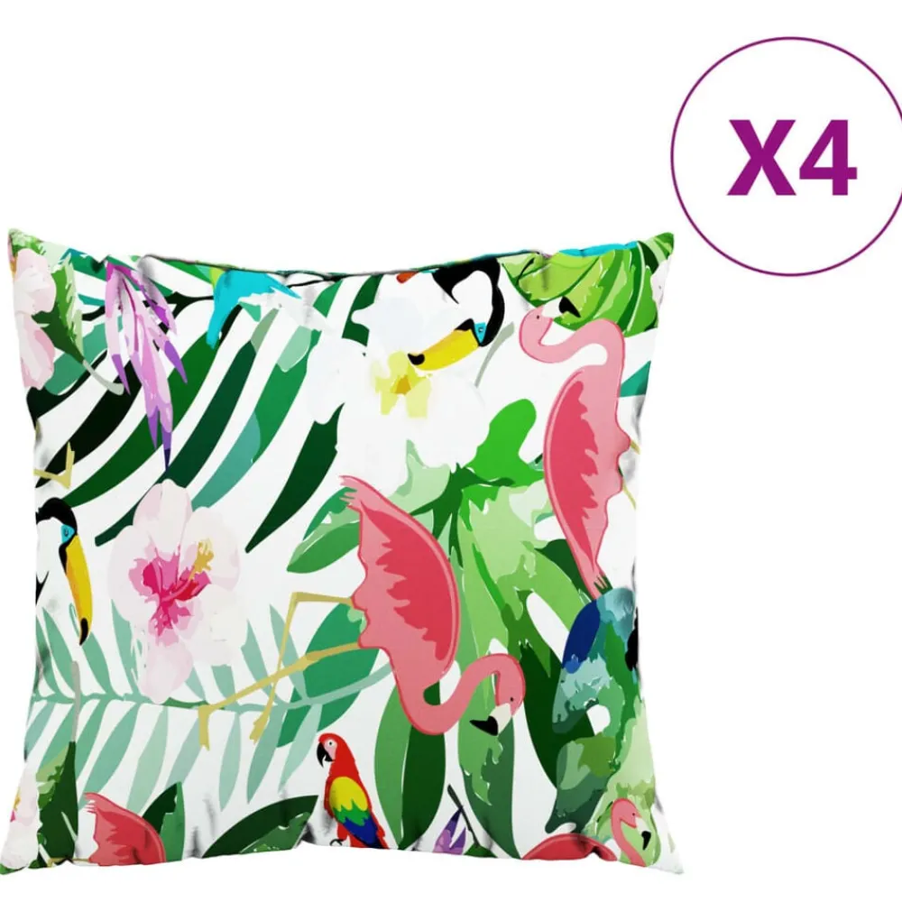 vidaXL Coussins décoratifs lot de 4 Multicolore 40x40 cm Tissu