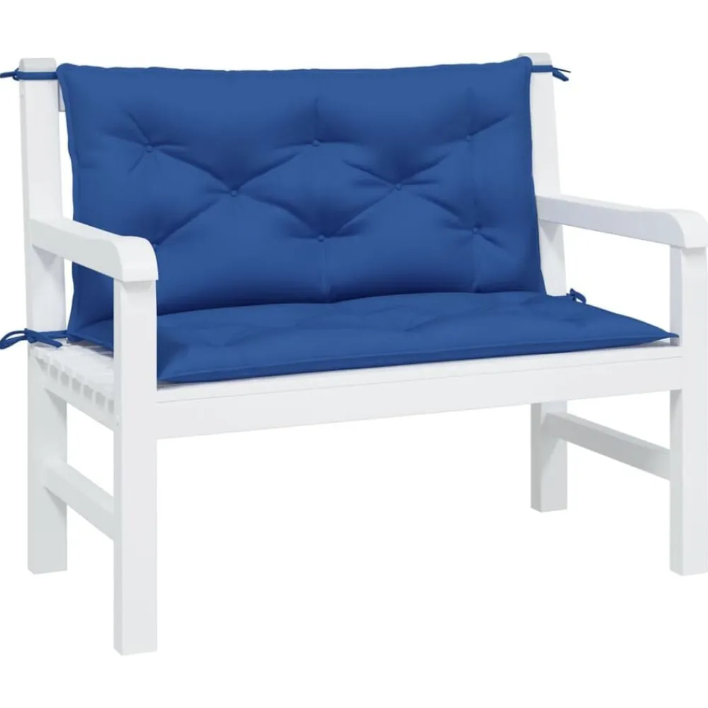 Décorations-vidaXL Coussins de banc de jardin lot de 2 tissu oxford Bleu royal