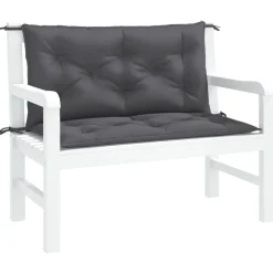 Décorations-vidaXL Coussins de banc de jardin lot de 2 tissu Oxford Anthracite