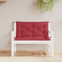 Décorations-vidaXL Coussins de banc de jardin lot de 2 tissu Oxford Rouge bordeaux
