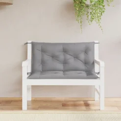 Décorations-vidaXL Coussins de banc jardin lot de 2 100x50x7 cm tissu Oxford Gris