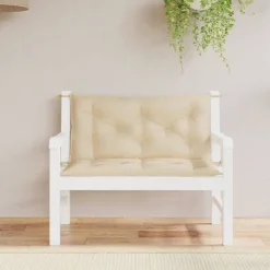 Décorations-vidaXL Coussins de banc jardin lot de 2 100x50x7 cm tissu Oxford Beige