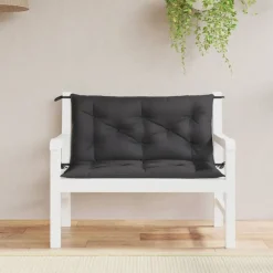Décorations-vidaXL Coussins de banc jardin lot de 2 100x50x7 cm tissu Oxford Noir