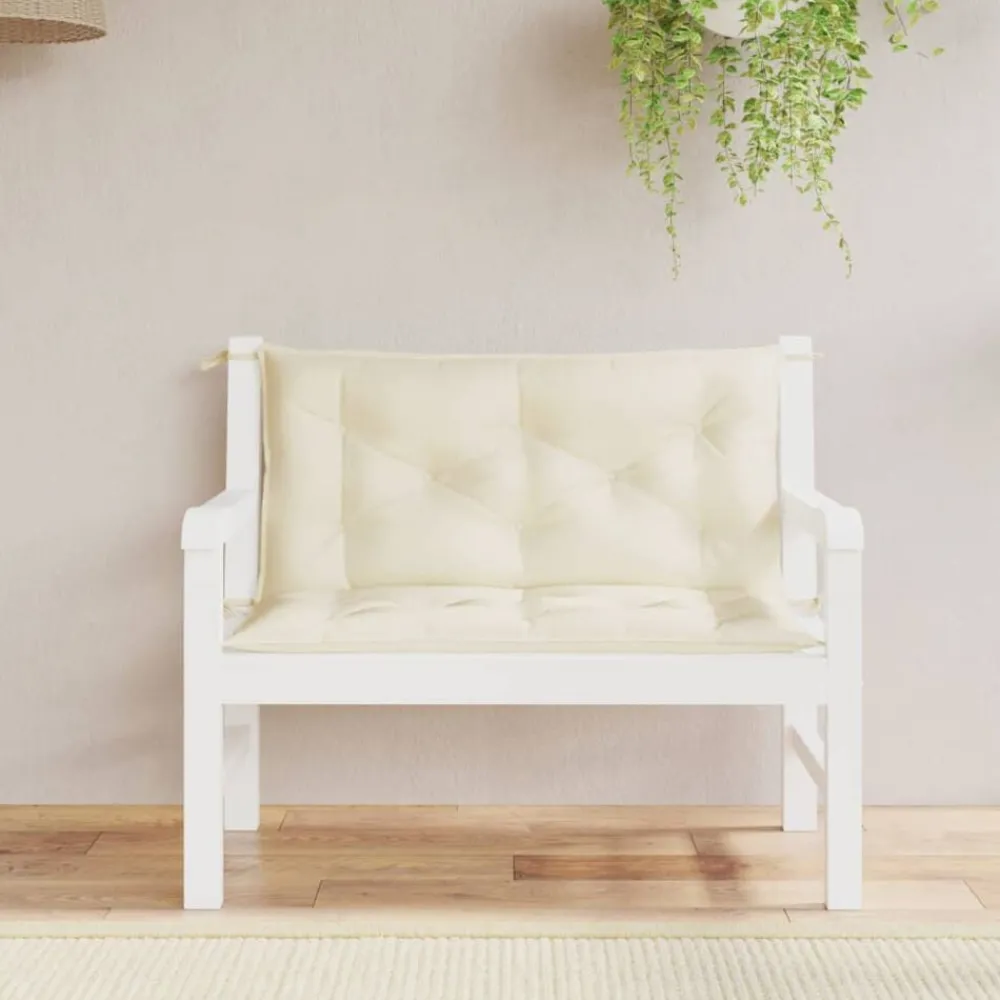 Décorations-vidaXL Coussins de banc jardin lot de 2 crème 100x50x7 cm tissu oxford Crème