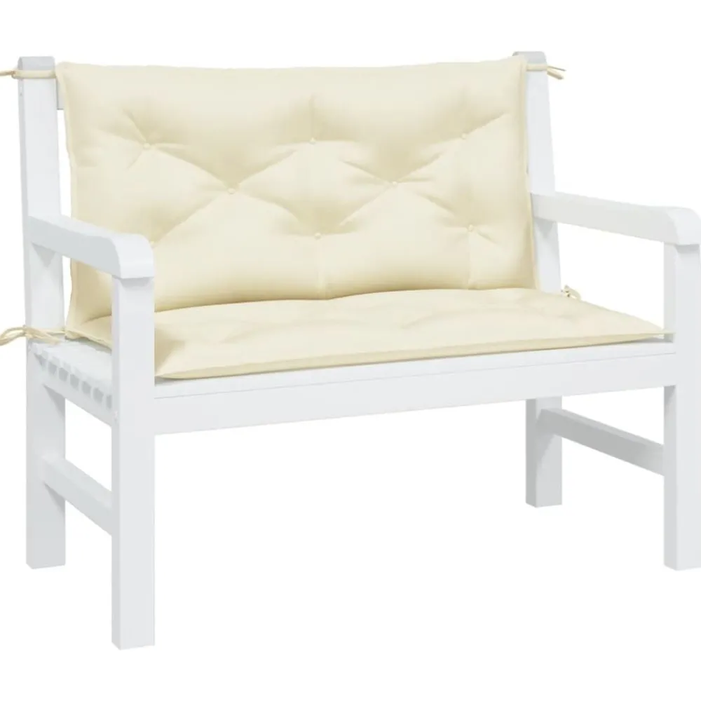 Décorations-vidaXL Coussins de banc jardin lot de 2 crème 100x50x7 cm tissu oxford Crème