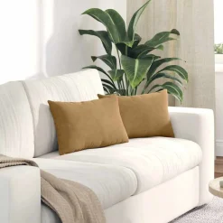 Décorations-vidaXL Coussins de canapé 2 pcs 50 x 30 cm Marron