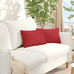 Décorations-vidaXL Coussins de canapé 2 pcs 50 x 30 cm tissu Rouge