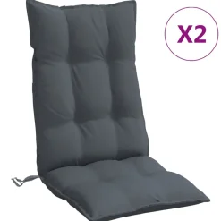 Décorations-vidaXL Coussins de chaise à dossier haut lot de 2 Anthracite