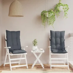 Décorations-vidaXL Coussins de chaise à dossier haut lot de 2 Anthracite