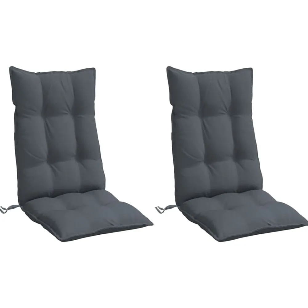 Décorations-vidaXL Coussins de chaise à dossier haut lot de 2 Anthracite