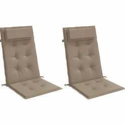 Décorations-vidaXL Coussins de chaise à dossier haut lot de 2 tissu oxford Taupe