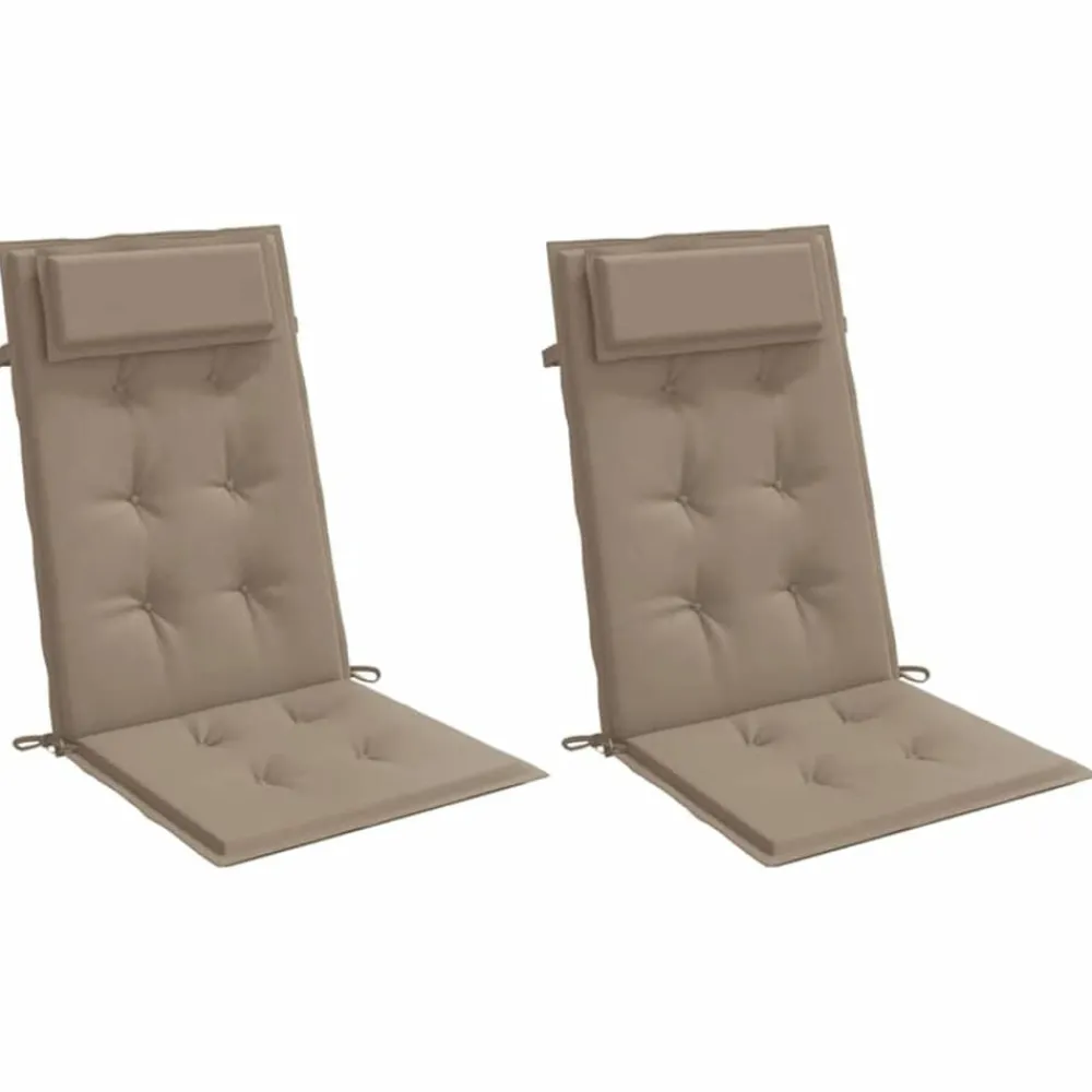 Décorations-vidaXL Coussins de chaise à dossier haut lot de 2 tissu oxford Taupe