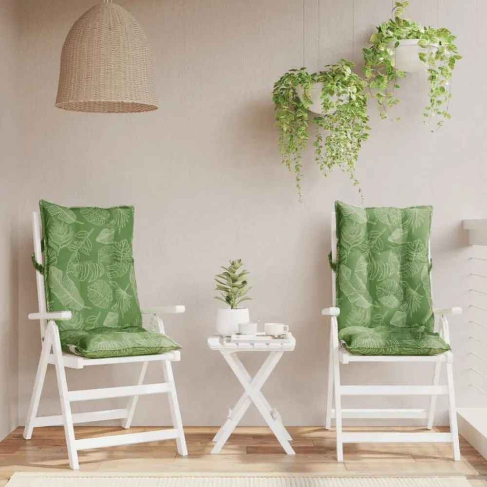 Décorations-vidaXL Coussins de chaise à dossier haut lot de 2 modèle de feuille Design à feuille