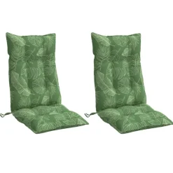 Décorations-vidaXL Coussins de chaise à dossier haut lot de 2 modèle de feuille Design à feuille