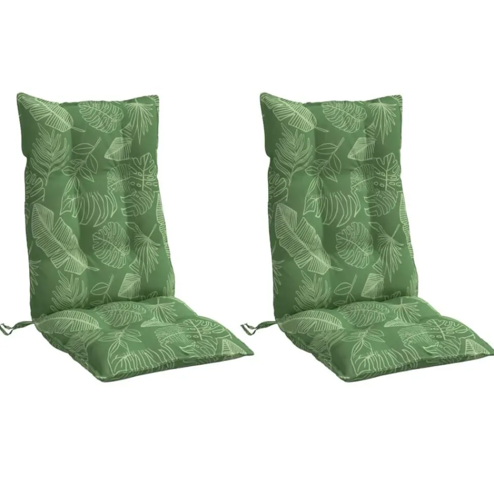 Décorations-vidaXL Coussins de chaise à dossier haut lot de 2 modèle de feuille Design à feuille