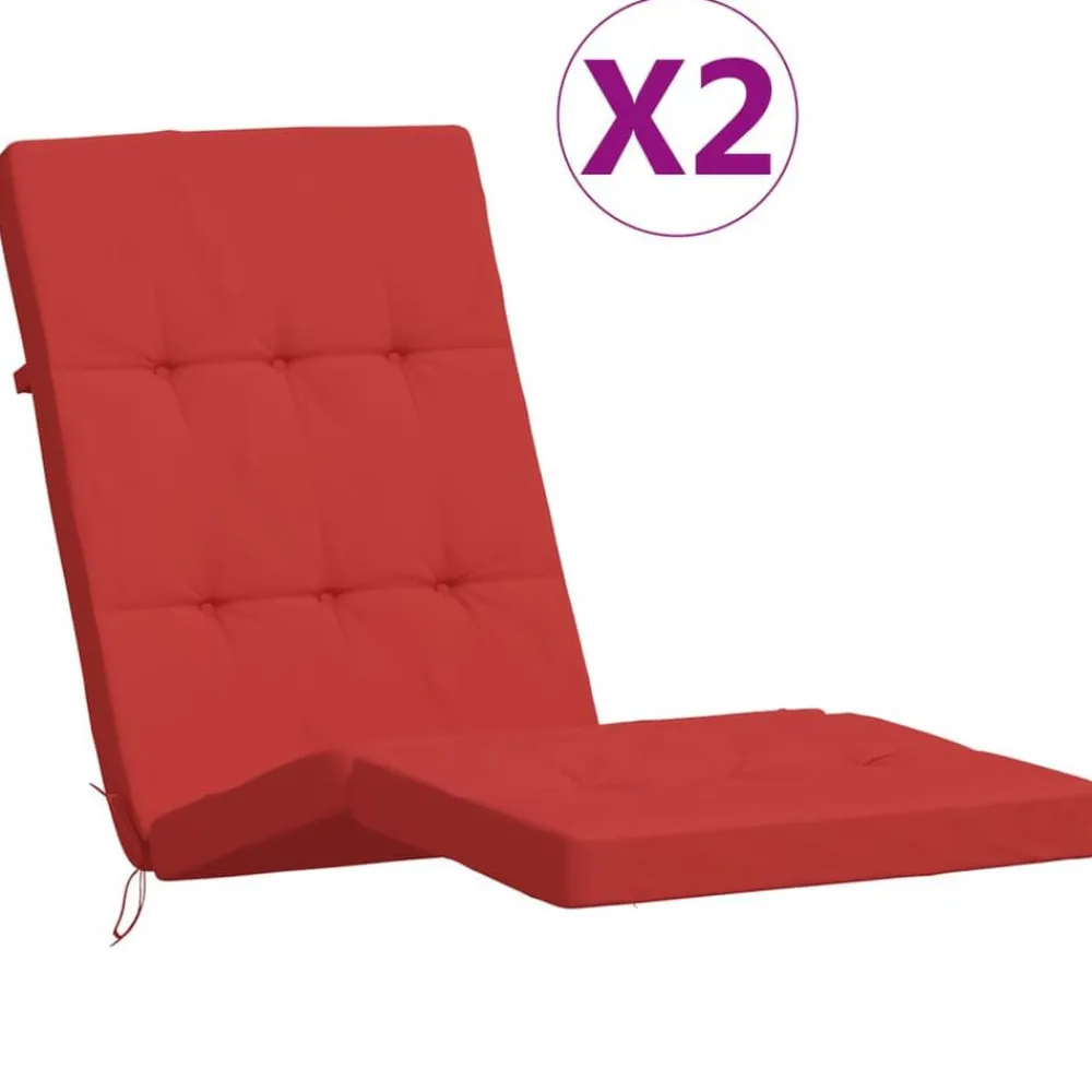 Décorations-vidaXL Coussins de chaise longue lot de 2 tissu oxford Rouge