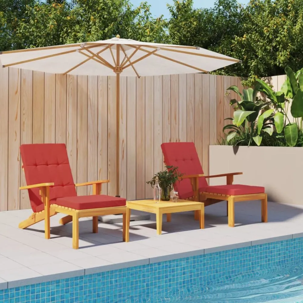 Décorations-vidaXL Coussins de chaise longue lot de 2 tissu oxford Rouge