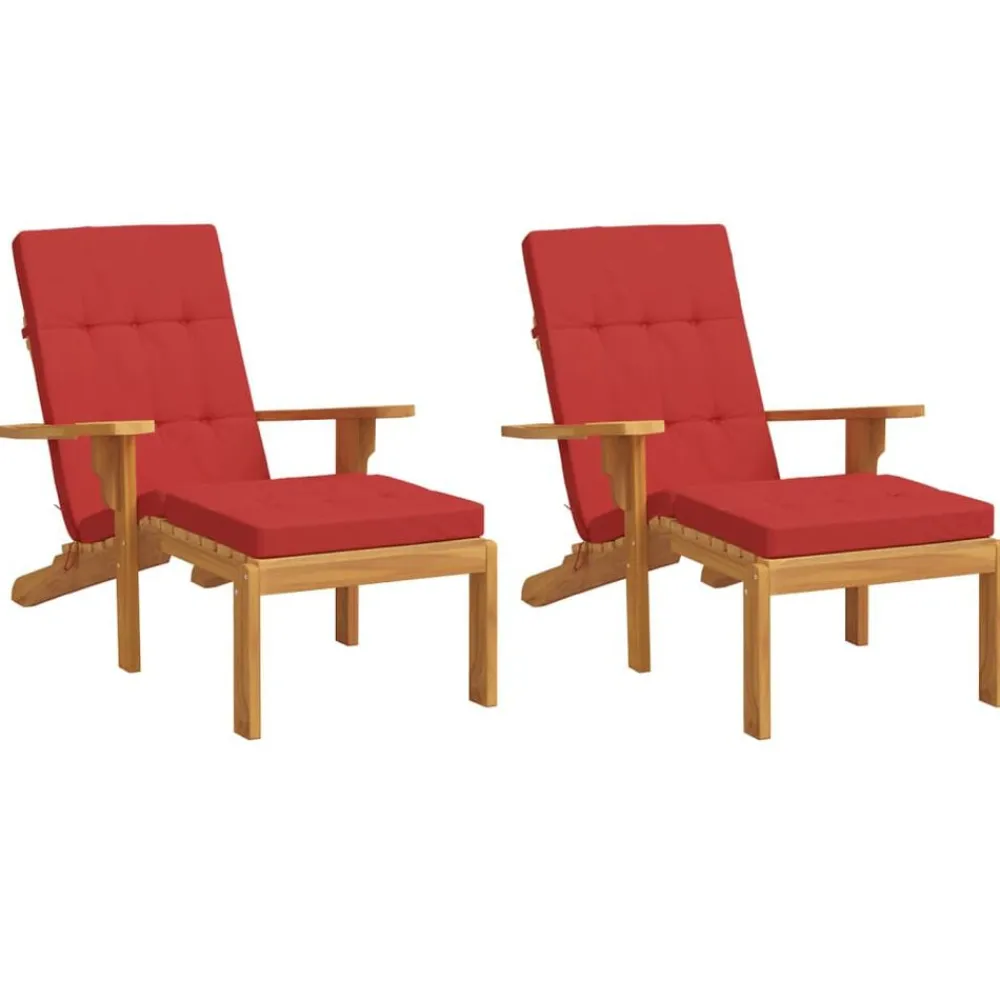 Décorations-vidaXL Coussins de chaise longue lot de 2 tissu oxford Rouge