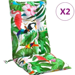 vidaXL Coussins de chaise à dossier haut lot de 2
