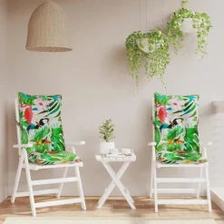 vidaXL Coussins de chaise à dossier haut lot de 2