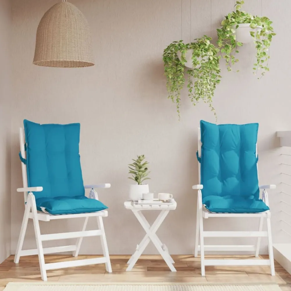 Décorations-vidaXL Coussins de chaise à dossier haut lot de 2 Bleu clair