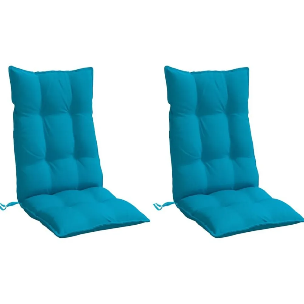 Décorations-vidaXL Coussins de chaise à dossier haut lot de 2 Bleu clair