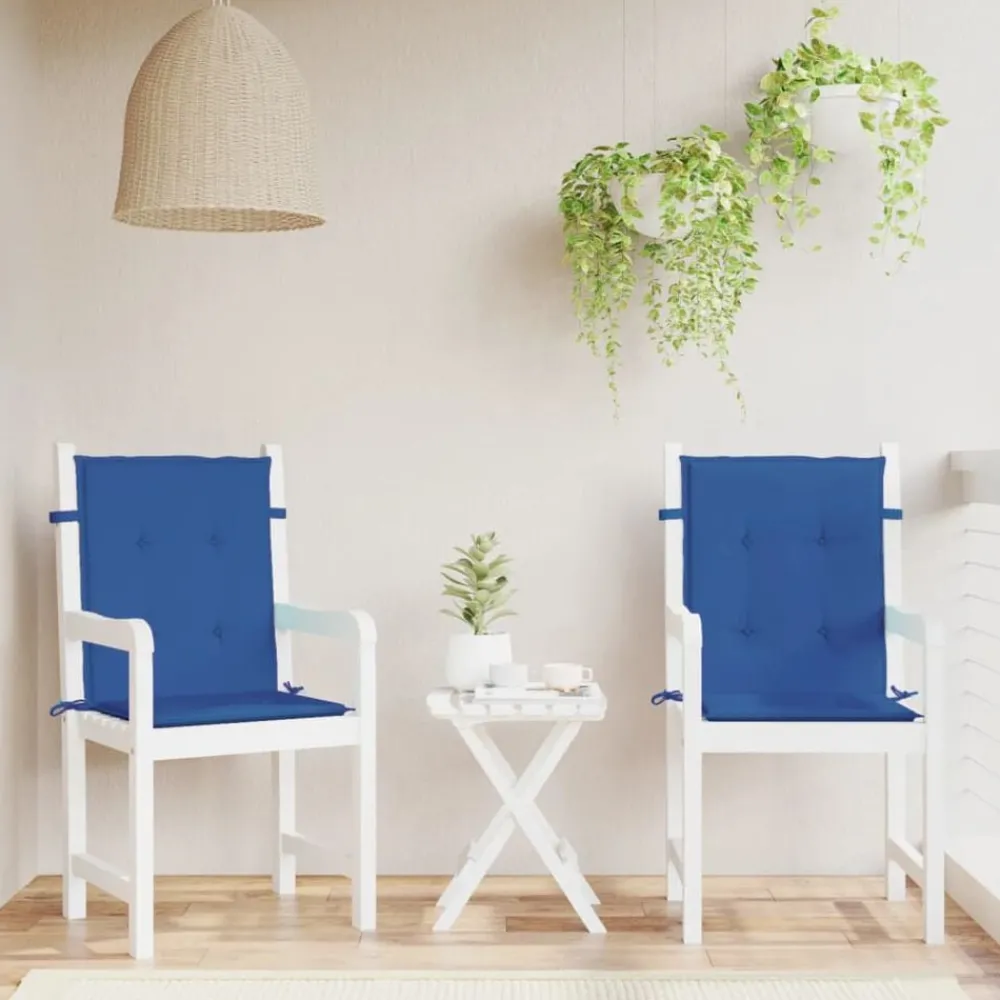 Décorations-vidaXL Coussins de chaise de jardin à dossier bas lot de 2 Bleu royal