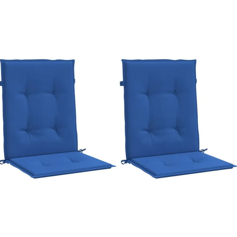 Décorations-vidaXL Coussins de chaise de jardin à dossier bas lot de 2 Bleu royal