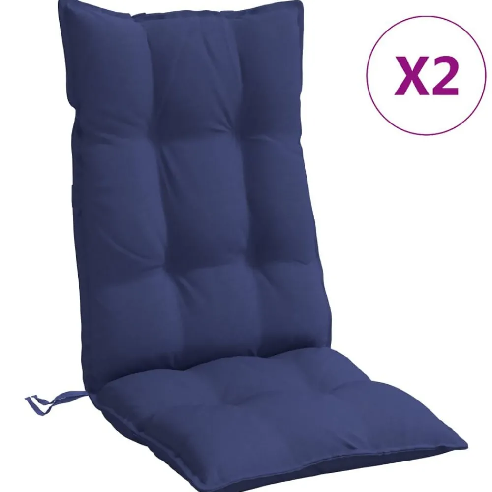 vidaXL Coussins de chaise à dossier haut lot de 2