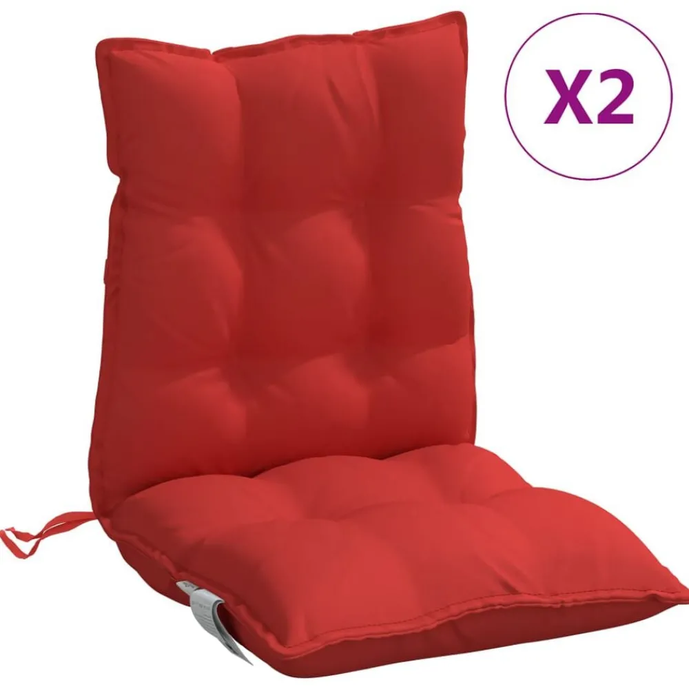vidaXL Coussins de chaise à dossier bas lot de 2 tissu oxford