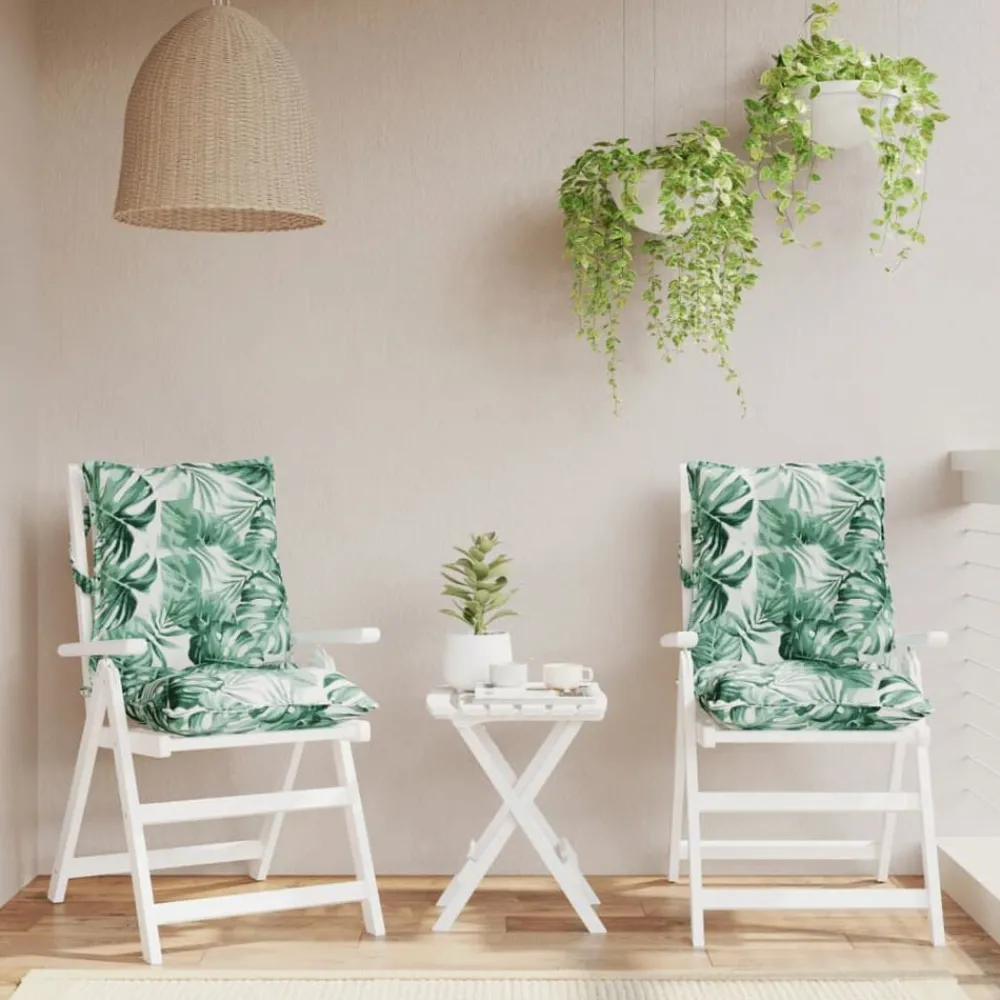 Décorations-vidaXL Coussins de chaise à dossier bas lot de 2 modèle de feuille Motif de feuille