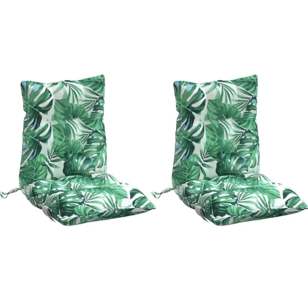Décorations-vidaXL Coussins de chaise à dossier bas lot de 2 modèle de feuille Motif de feuille