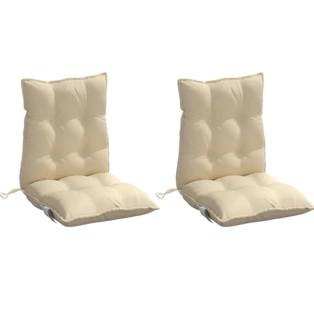 Décorations-vidaXL Coussins de chaise à dossier bas lot de 2 tissu oxford Beige