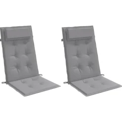 Décorations-vidaXL Coussins de chaise à dossier haut lot de 2 tissu oxford Gris