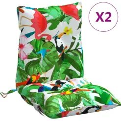 vidaXL Coussins de chaise à dossier bas lot de 2