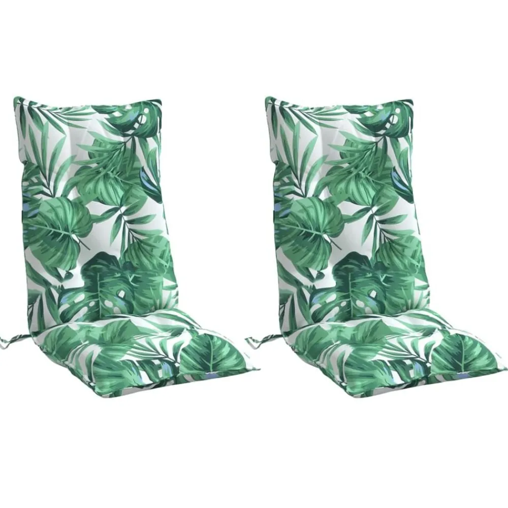 vidaXL Coussins de chaise à dossier haut lot de 2 modèle de feuille
